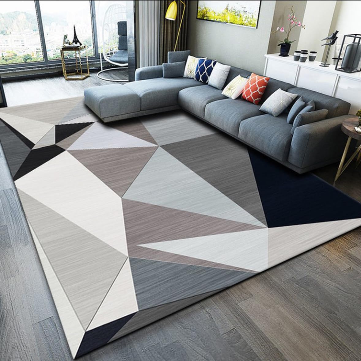 Amazon｜[VANDROUP] ベージュグレー ジオメトリーライン